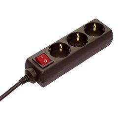 as - Schwabe Extensão de tomadas tripla com interruptor de economia de energia, preto, 11362