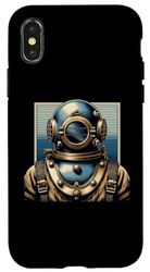 Carcasa para iPhone X/XS Traje de buceo vintage