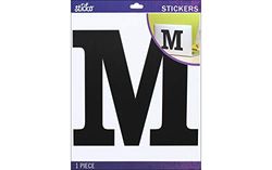 Sticko Jumbo Basic Black Monogram Stickers-M, Other, Multicoloured, 0.25x17.14x21.59 cm