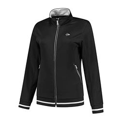 Dunlop Dames Club Dames Gebreide Jas Tennis Shirt, Zwart, S, zwart, S