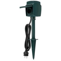 REV 0088807112 Link2Home - Presa Esterna WLAN, 2 Prese + picchetto, Colore: Nero
