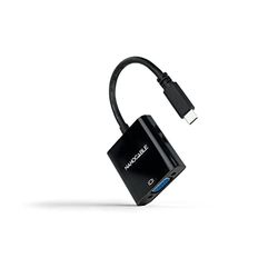 USB-C naar VGA-converter in zwart, lengte 10 cm. Ideaal voor het aansluiten van apparaten met USB-C-poort op displays met VGA-ingang. Compact en eenvoudig te bedienen, perfect voor presentaties en
