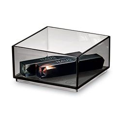 iDesign Storage Drawer from the Signature Series by Sarah Tanno, Low-Profile RPET Makeup Tray for Beauty Products, Cosmetic Organiser System, Recycled Plastic, Smoke/Matte Black Trim, 10.16/10.16/5.08