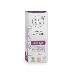 Belle&Bio - Sérum antienvejecimiento especial para pieles maduras, certificado Cosmos por Ecocert, 15 ml