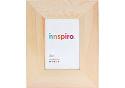INNSPIRO Marco madera de pino macizo con trasera 6cm. moldura 24x30cm, madera sin tratar, natural, para manualidades, decorar y personalizar