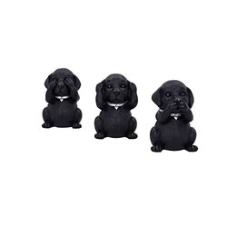 Nemesis Now Three Wise Labradors, czarny, 8,5 cm