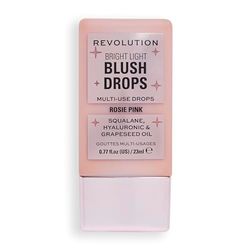 Makeup Revolution, Gocce di Blush Bright Light con Acido Ialuronico, Finish Radioso, Rosa Rosie, 23ml