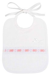 Filet - Bavoir Bébé à Broder | Pour Bébé de 0 à 3 mois | Fabriqué en Italie (Rose)