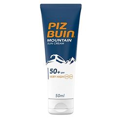 PIZ BUIN Mountain Crema Solare SPF 50+, Crema solare viso per sole, freddo e vento ad alta quota, Protezione solare viso 50 + molto alta, Crema viso SPF 50+ con filtro solare UVA/UVB, 50 ml