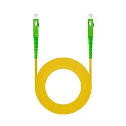 NANOCABLE 10.20.0050- Cable de Fibra Óptica para Router SC/APC a SC/APC Monomodo Simplex LSZH, Color Amarillo, 50 m