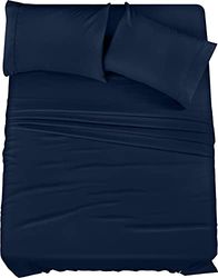 Utopia Bedding Queen Bed Sheets Set - 4 Piece Bedding - Brushed Microfiber - Shrinkage and Fade Resistant - Easy Care (Queen, Navy Blue)