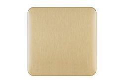 Schneider Electric Lisse skruvlös deco 1G tom platta BSB, 1 Gang, Satin Brass