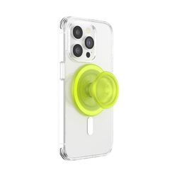 PopSockets Phone Grip for MagSafe, Secure Magnetic Phone Grip & Stand, Hands-Free Kickstand, Wireless Charging Compatible - Chartreuly Translucent Glow in The Dark