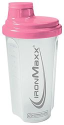 IronMaxx Shaker à protéines - Blanc/Rose 700ml | Shaker à protéines avec bouchon rotatif, passoire & échelle de mesure | anti-fuite, lavable au lave-vaisselle & sans plastifiant BPA & DEHP