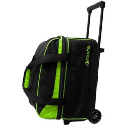 Pyramid Prime Sac de Bowling à Double Rouleau avec 2 balles avec Grand Compartiment séparé pour Chaussures de Bowling (jusqu'à US Homme Taille 15) ou Accessoires, poignée rétractable – Extensible