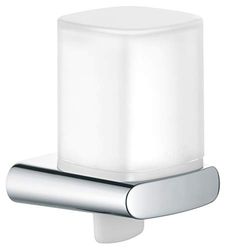 Doseador KEUCO de metal cromado e vidro de vidro, conteúdo recarregável de aprox. 180 ml, dispensador de sabão para casa de banho e WC de convidados, montagem na parede, Elegance