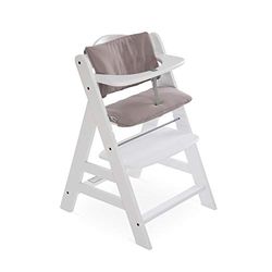 Highchair Pad Deluxe capa cadeira alta hauck - almofada para cadeira de madeira evolutiva Alpha Plus Beta Plus e Arketa - Almofada de 2 peças macia para cadeiras evolutivas - lavável na máquina - bege