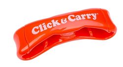 Click & Carry Grocery Bag Carrier with Soft Cushion Grip. Use as a Hands Free Grocery Bag Carrier, Plastic Bag Holder, Sports Gear Carrier & More. Click and Carry With Ease (Red, 1 Pack)