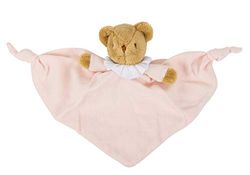 Trousselier - Triángulo de oso de peluche - 20 cm - Sonajero - Regalo de nacimiento ideal - Lavable a máquina - Cotón orgánico - Rosa en polvo - 2 unidades