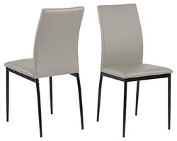 AC Design Furniture Devin Sedie da Pranzo Nere Set di 4 Pezzi Sedie da Cucina in Ecopelle Mobili per Sala da Pranzo Sedie Moderne H: 92 x L: 43,5 x P: 53 cm
