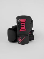 METAL BOXE Bokshandschoenen, startertraining, zwart/roze, 14 oz