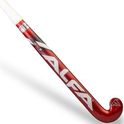 Alfa AX7 Hockey Stick |Red | 37,5" | 70% Carbon Composite | Unisexe | Optimized Lightweight Design | Durable High-Performance Stick | Polyvalent pour Tous Les Styles de Jeu | Comes with Stick Bag.
