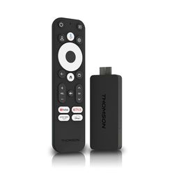 Thomson Streaming Stick 140G, 4K UHD, Google Voice Control, WiFi, (Netflix, Prime Video, YouTube, Disney+, Canal+, Spotify, DAZN), Chromecast ingebouwd