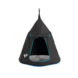 TP Toys UFO - Asiento oscilante Negro con Ventana de Malla. El Suelo Den está Fabricado con Malla de plástico Duradera para ventilación y Drenaje. El Mejor Lugar para Que los niños se cuelguen