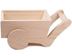 Carretilla madera de balsa 19x11,5x8cm.