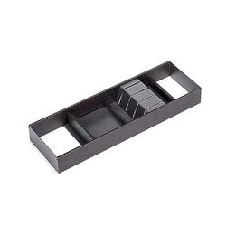 Emuca - knife holder for drawer, 150x470 mm (5,9x18,5 inch), Anthracite grey, Steel and Wood