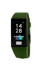 CALYPSO Watch Model K8500 / 8 from The SMARTWATCH Collection, 23.80/41.60 mm Digital case with Dark Green Rubber Strap for Men K8500/8