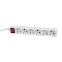 Debflex 716963 - Extensão de 6 entradas com interruptor (16 A, 1,5 m), cor branca