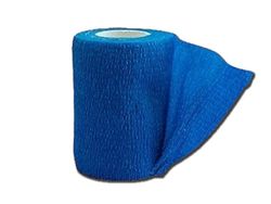Previs - PREVITNT elastiskt band, sammanhängande band av icke-vävt tyg med naturgummi latexmikrospikar, blå färg, max förlängning 4,5 m x h10 cm, 10 individuellt förpackade rullar