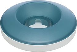 TRIXIE Slow Feeding Rocking Bowl, Plastica/TPR, 0,5 L/Ø 23 cm, Grigio/Blu – 25285