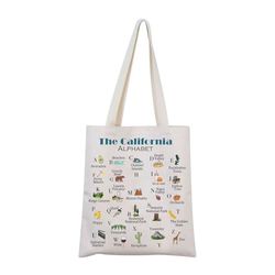 MNIGIU California Canvas Tote Bag California State Gift California Eco Tote Bag Reusable Bag Welcome Bag, Shopping Bag