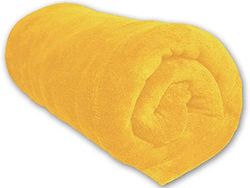 Soleil d'ocre Microfibre Couverture, Polyester, Jaune, 180 x 220 cm