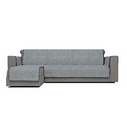 Italian Bed Linen Comfort Housse de canapé antidérapant avec chaiselongue, Polyester, Gris foncé, 240 cm