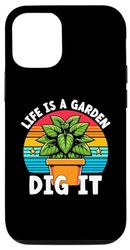 Custodia per iPhone 14 Life Is A Garden Dig It Giardinaggio Giardiniere di piante botaniche