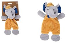 DODO D'AMOUR - Bijtringknuffel - Olifant - 022391 - Mosterdgeel - Fleece - Geboorte - Knuffel - Baby - Geruststellend - Zacht - Wasbaar - 25 cm x 10 cm - Vanaf 0 maanden.
