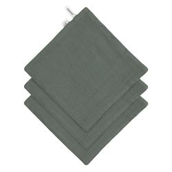 LÄSSIG Zestaw 3 muślinów flanelowych dla niemowląt/Muslin/Terry Washcloth 3-częściowy zestaw Petrol Green