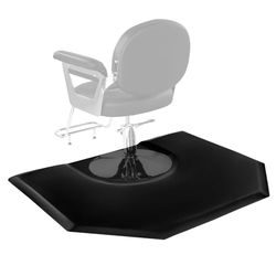 VEVOR Alfombrilla de Peluquería para Estilistas, Antifatiga, Hexagonal, con Corte Redondo, Superficie de PVC Fácil de Limpiar y Bordes Biselados Anticaídas, 1225 x 1505 x 25 mm, Negro Mate, 1 ud