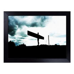 Cushioned Lap Tray with Bean Bag Base for Laptop & Eating – Angel Of The North Newcastle 4 Art Design | Padded Lap Desk for Sofa, Bed & Work | Portable TV Dinner & Breakfast Tray, Easy Clean