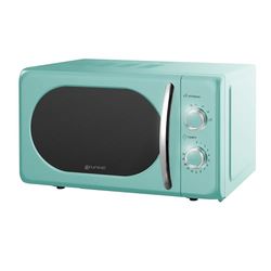 Grunkel - Micro-ondes de capacité de 20 L avec design vintage et 5 niveaux de puissance - Fonction de dégivrage et minuterie - 700 W (Bleu)