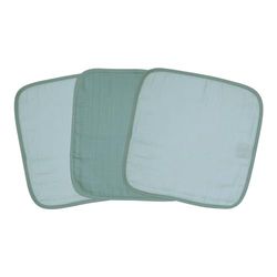 Worner Muslin Wash Cloths Pack of 3 30 x 30 cm Mint Ice Blue