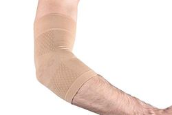 Orthosleeve ES6 Elbow Brace for Tennis/Golfer's elbow, tendonitis, medial and lateral epicondylitis and general forearm and elbow pain - Natural M