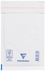 Clairefontaine - Ref 7331C - Extra White Kraft Padded Peel and Seal Envelopes - 115 x 215mm Size, 80gsm White Kraft Paper, 35 Micron Bubble Wrap - Film Wrapped Pack of 10
