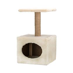 AQPET Tiragraffi Oslo 53 Cm con cuccia per gatti Albero Parco Giochi Gioco Tira Graffi per Gatto colore Beige