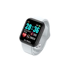 Power Color Smartwatch, fitnesshorloge voor dames en heren, stappenteller, bewaking van de hartslag, slaap en gezondheid, berichtenmeldingen, zwarte behuizing met zwarte armband en extra witte armband