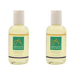 Absolute Aromas Grapeseed Oil 50ml - Pure, Natural, Vegan, GMO-Free - Massage Carrier Oil and Moisturiser for Hair, Skin, Face and Nails. (50ml) (Pack of 2)