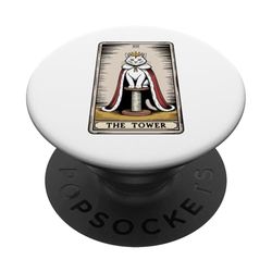 La Torre Gato Tarot Carta Gato Rascador Poste Árbol Gato PopSockets PopGrip Adhesivo